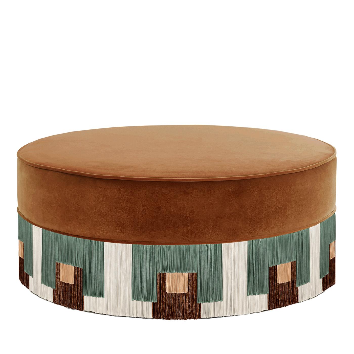 Italiano Pouf grande in velluto Tabacco Treasure di Lorenza Bozzoli in vendita