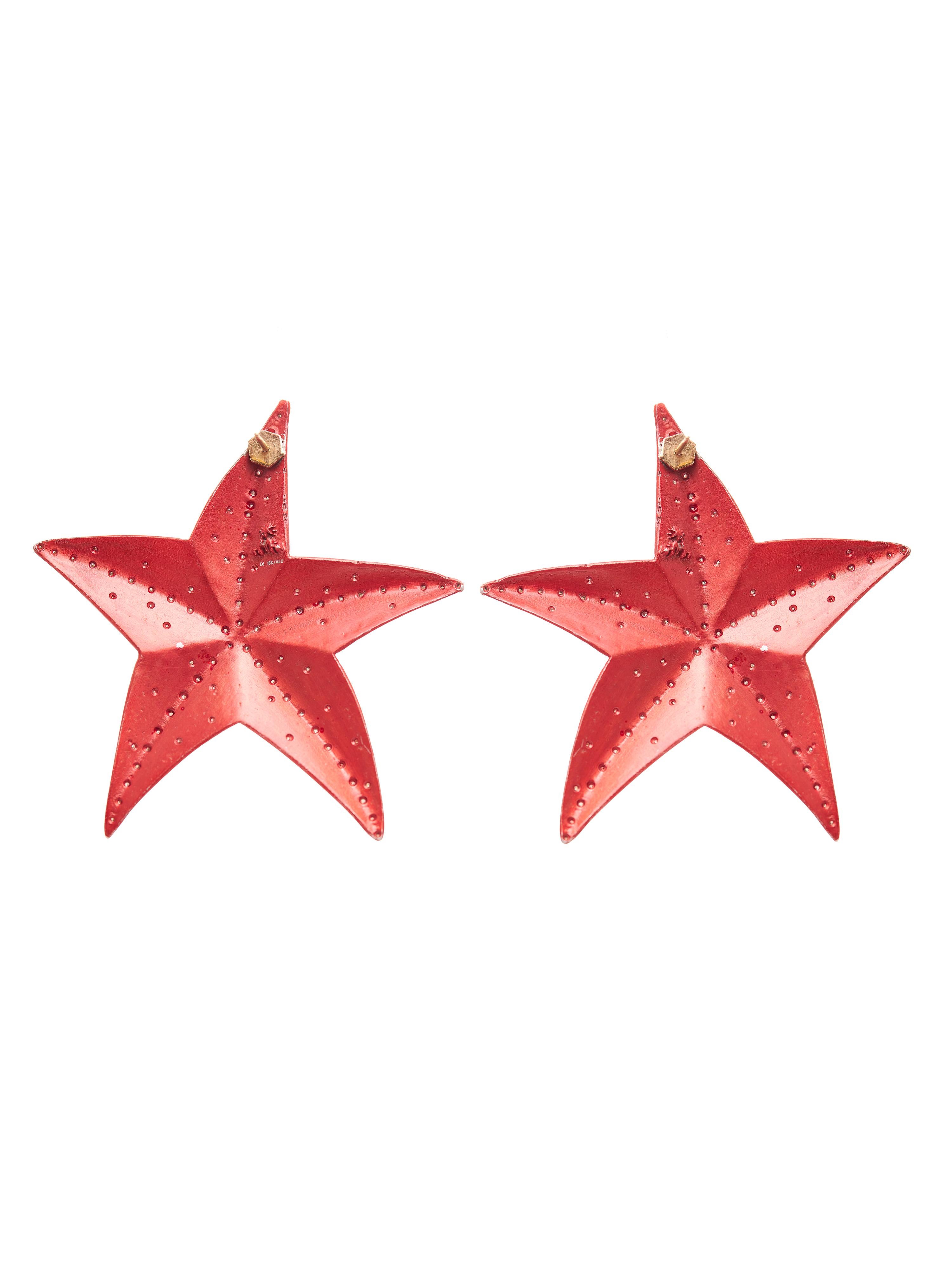Rot Treasured Starfish-Ohrringe aus recyceltem Aluminium, 18kt Gold und Diamanten (Rundschliff) im Angebot