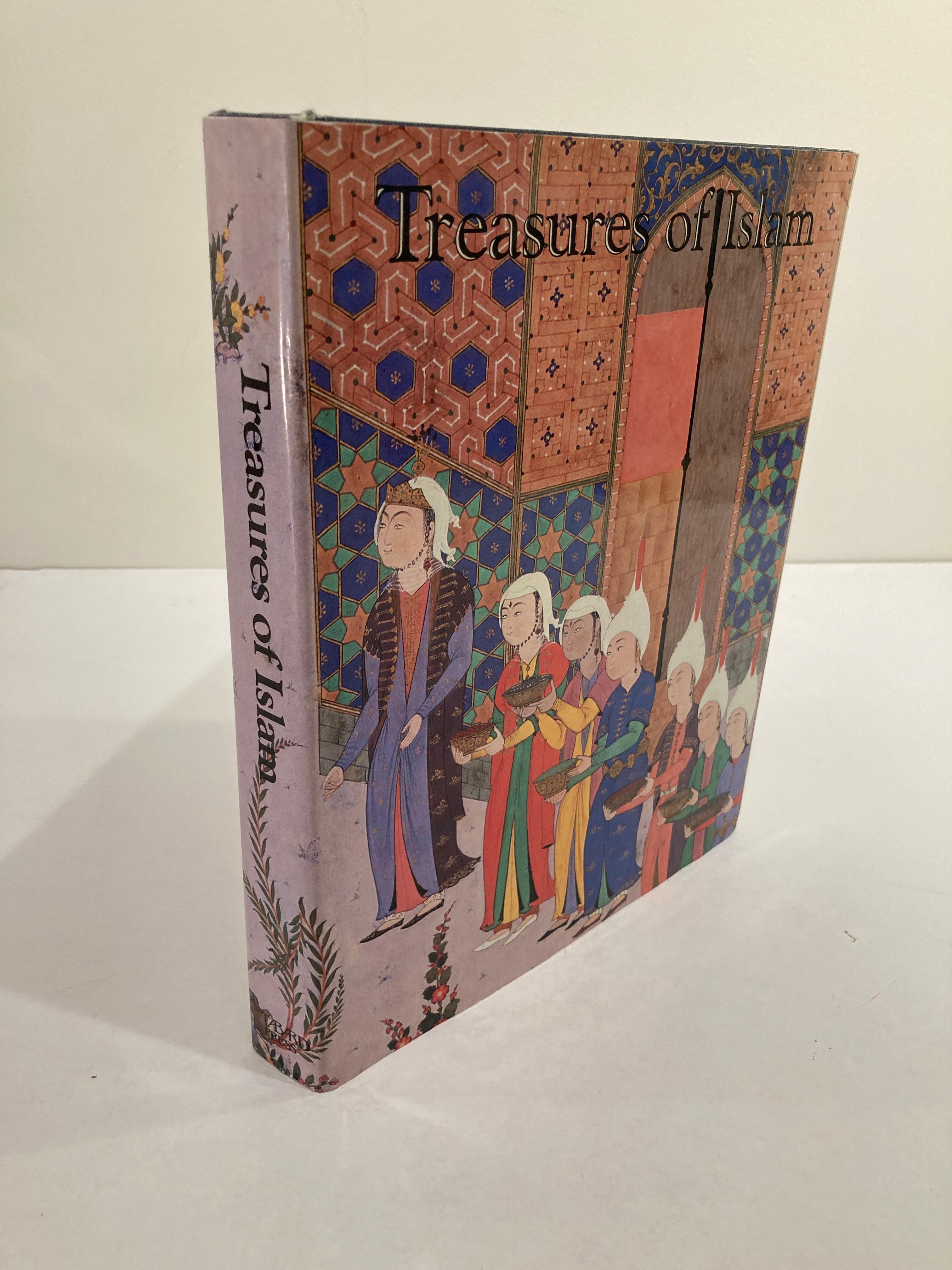 Treasures of Islam by Toby FALK, 
Hardback in the excellent pictorial dust-jacket. pp 400; 567 color illustrations. 
Catalogue of the immense exhibition of Islamic Art held at the Musée D' Art et D' Histoire, 
Geneva, 1985.
Title Treasures of