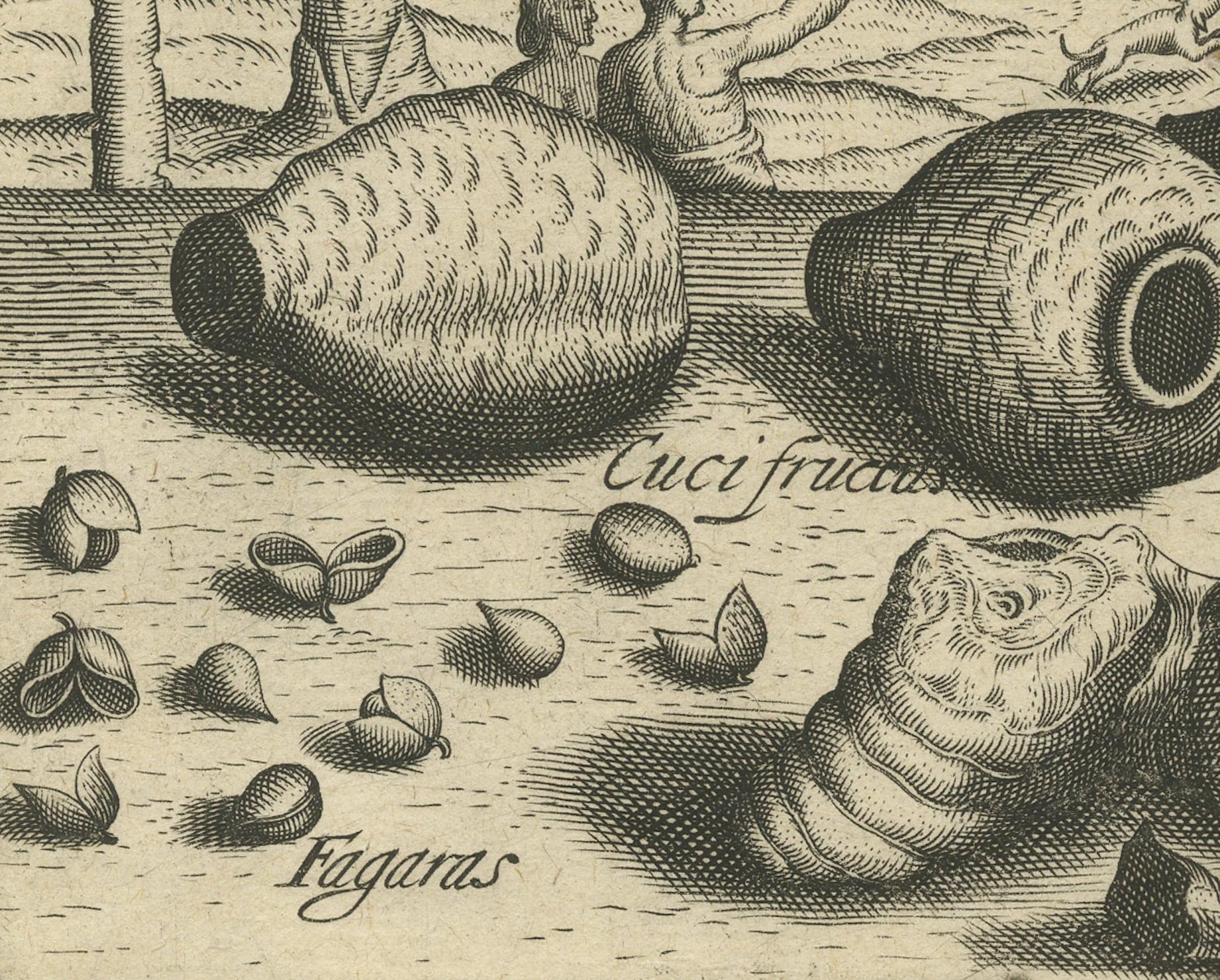 17th Century Treasures of the Tropics: Lac, Lancas, and Fagaras in De Bry's 1601 Engraving For Sale