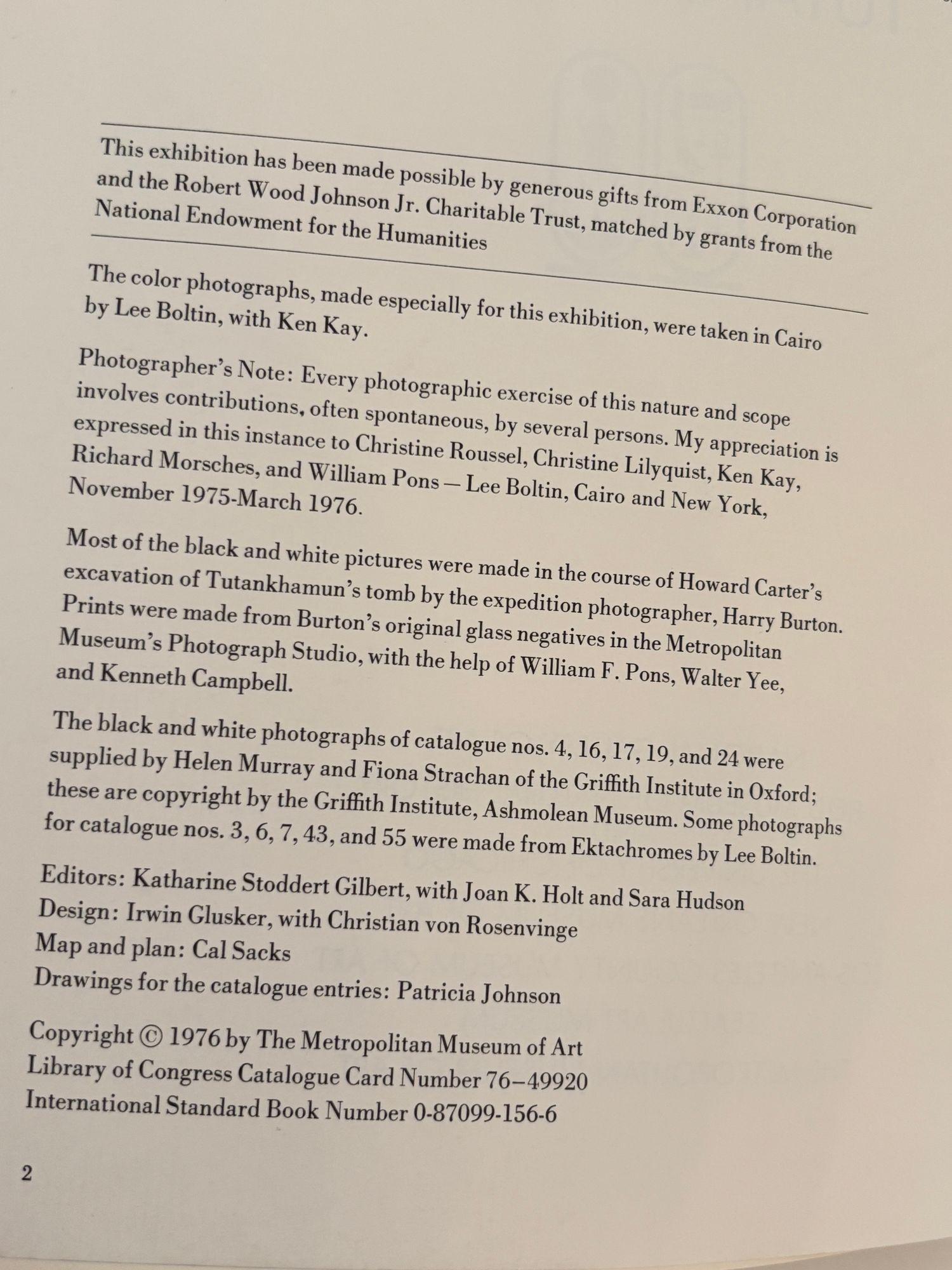Egyptian Treasures of Tutankhamun 1976 Book from King Tut Exhibit at Metro Museum of Art For Sale