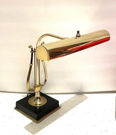 Treble Clef Piano Desk Lamp in Brass & Black Enameled Base by Laurel Lighting