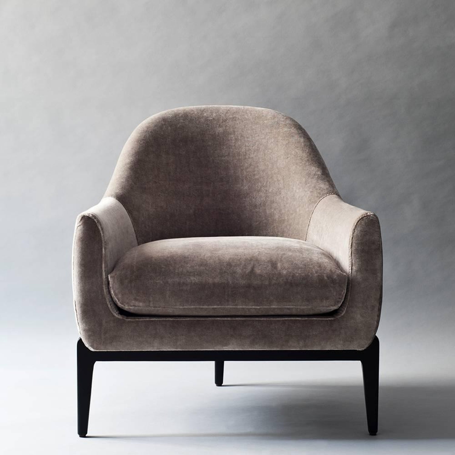 Treble Side Chair By Demuro Das With Curved Back And Dark Espresso Oak Legs For Sale At 1stdibs
