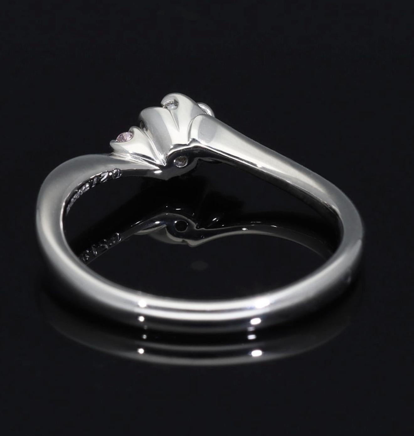 TRECENTI Anillo Flora Diamante 0,21ct / Diamante Rosa 0,02ct Platino US 5 en venta 3