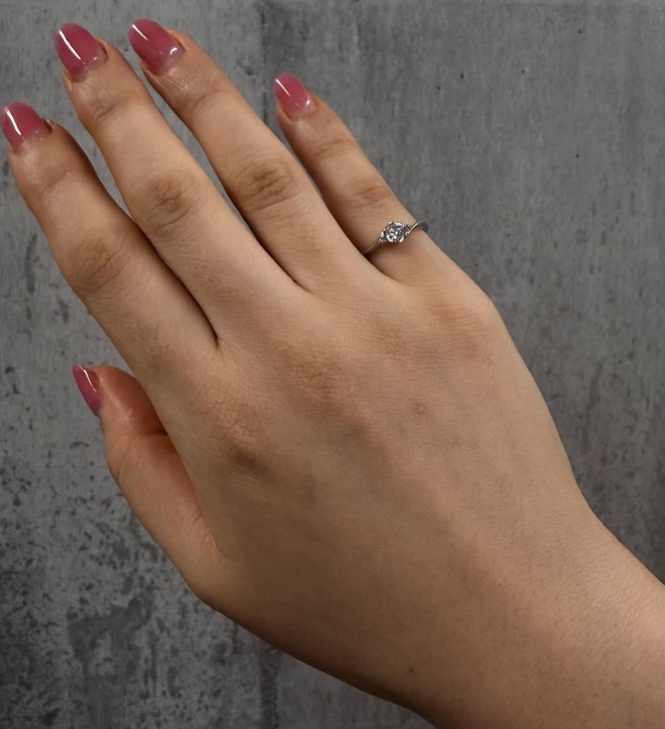 TRECENTI Anillo Flora Diamante 0,21ct / Diamante Rosa 0,02ct Platino US 5 en venta 4