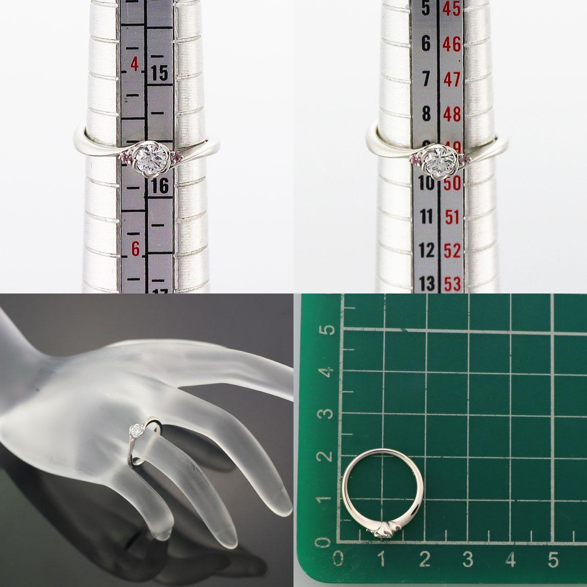 TRECENTI Anillo Flora Diamante 0,21ct / Diamante Rosa 0,02ct Platino US 5 en Bueno estado para la venta en Tokyo, JP