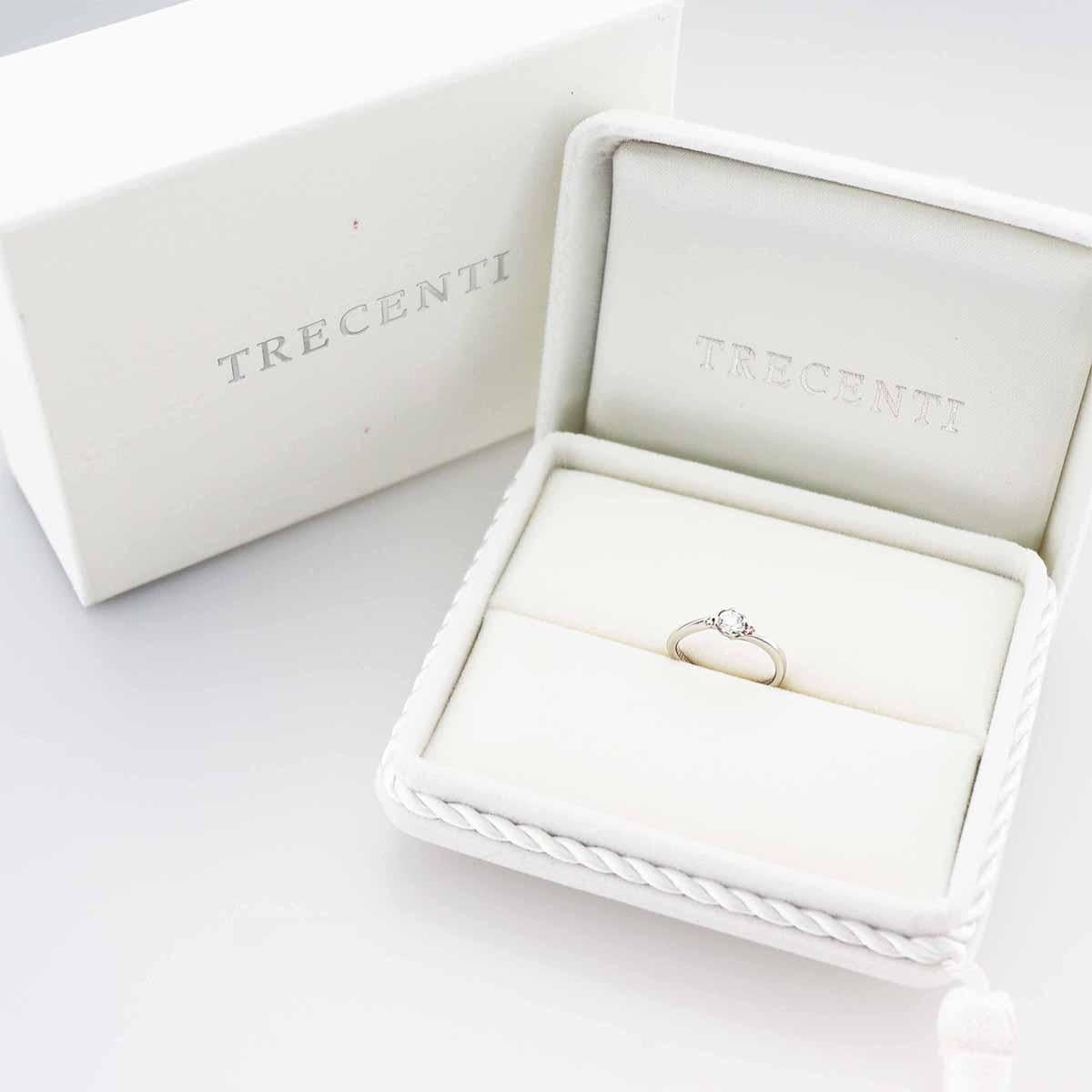 TRECENTI Anillo Flora Diamante 0,21ct / Diamante Rosa 0,02ct Platino US 5 en venta 1