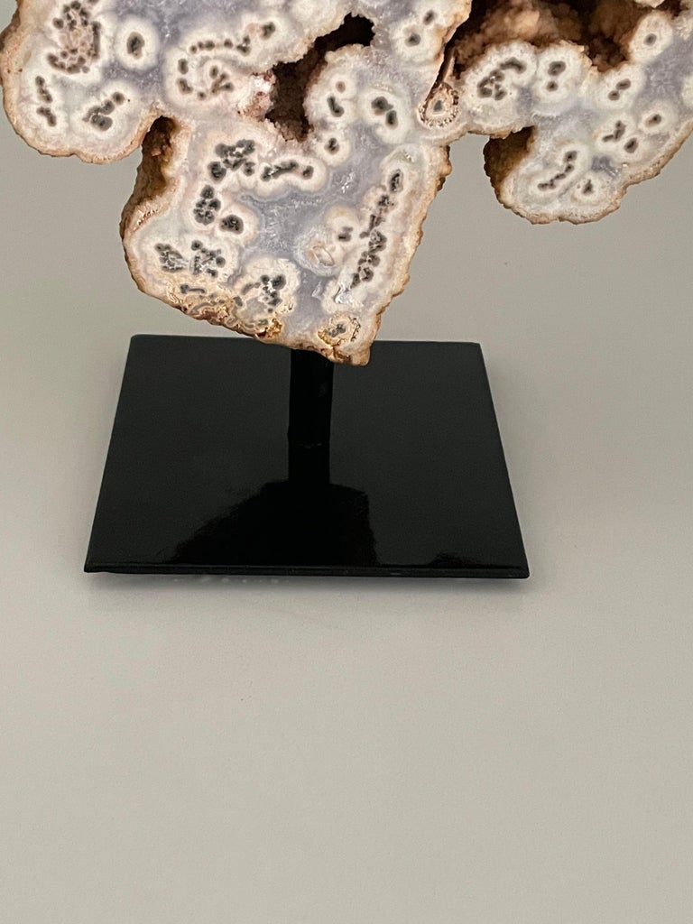 Tree Agate Sculpture on Stand, Brazil, Prehistoric In Good Condition For Sale In New York, NY