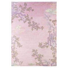 Alfombra de lana y seda lila inspirada en China Tree And Cloud de Joseph Carini
