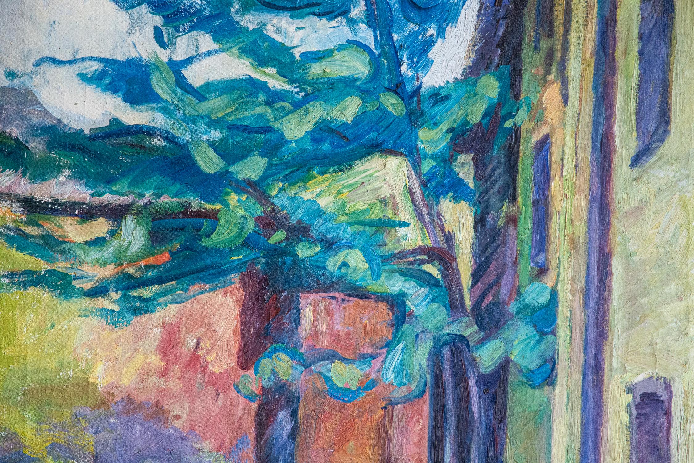 Baum und Malerei von Michael A Evans, Öl auf Leinwand - signiert, England - 1968 (Moderne der Mitte des Jahrhunderts) im Angebot