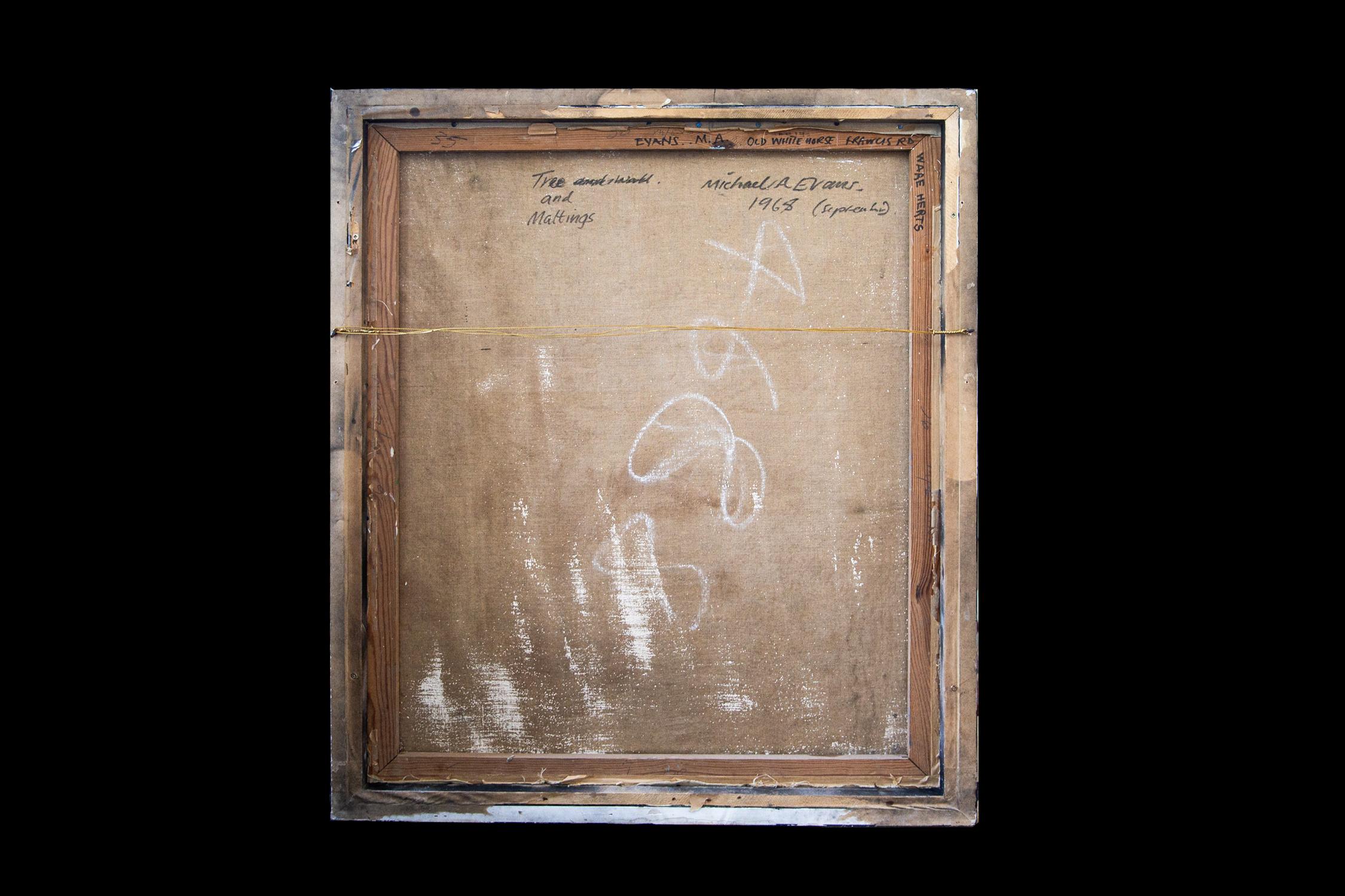 Baum und Malerei von Michael A Evans, Öl auf Leinwand - signiert, England - 1968 (Mitte des 20. Jahrhunderts) im Angebot