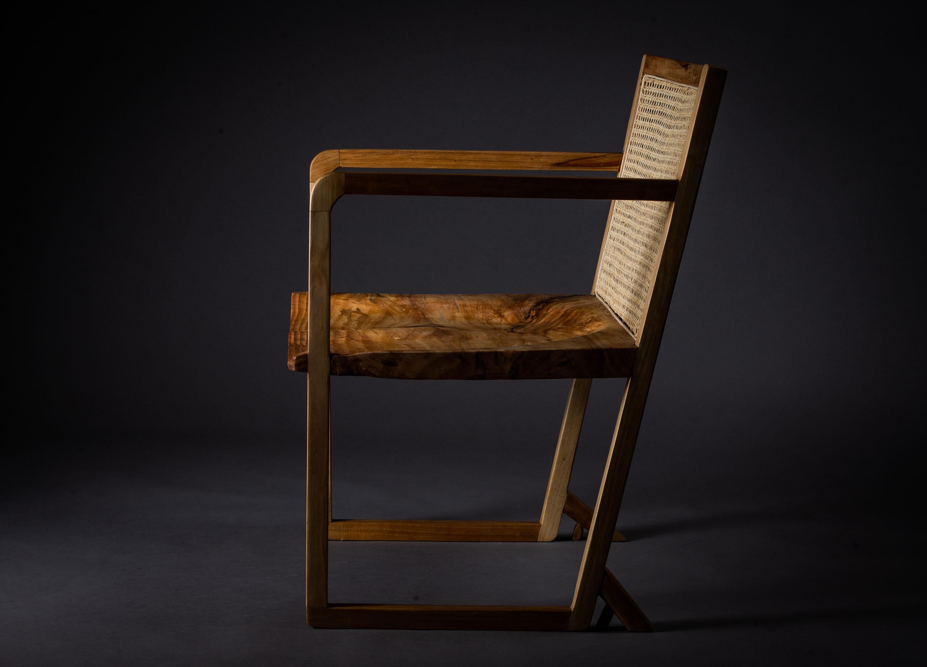 Hand-Carved The Tree Armchair. Solid Wood from Fallen Trees Design by Amilcar Oliveira For Sale