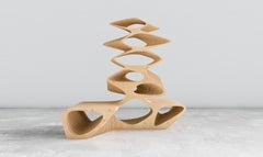 Sculptural Bench with Shelf - Parametric CNC-Cut Plywood Furniture Design