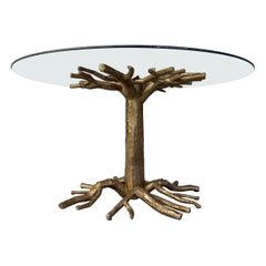 Mesa de comedor con ramas de árbol, década de los 80