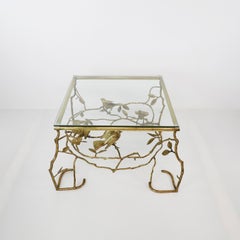 Tree Branches & Birds Table in the Style of Giacometti Made in Brass Handcrafted