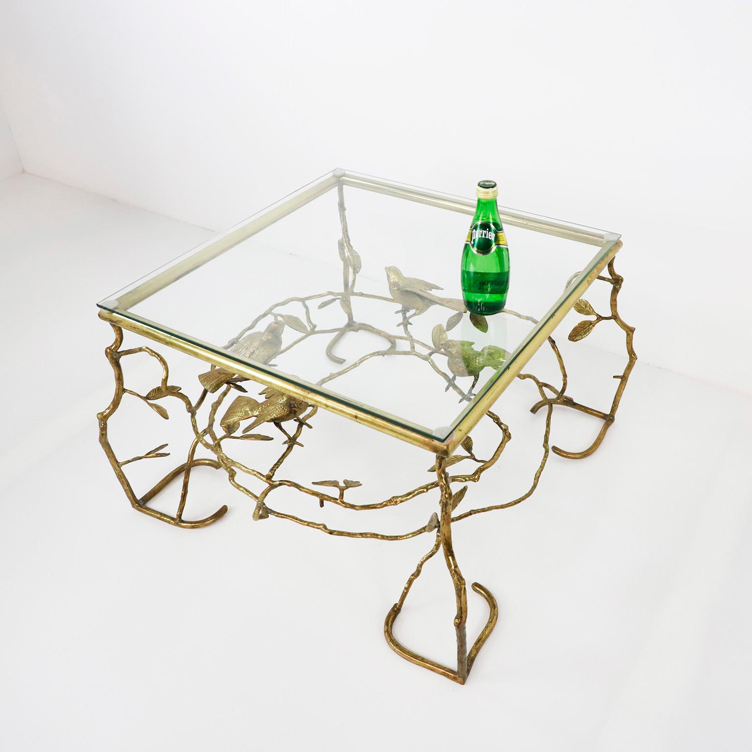 Mexican Tree Branches & Birds Table in the Style of Giacometti Made in Brass Handcrafted For Sale