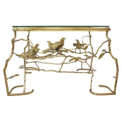 Tree Branches & Birds Table in the Style of Giacometti Made in Brass Handcrafted