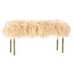 Tree Branches Long Bench, Bege Fur and Brass, InsidherLand, Joana Santos Barbosa