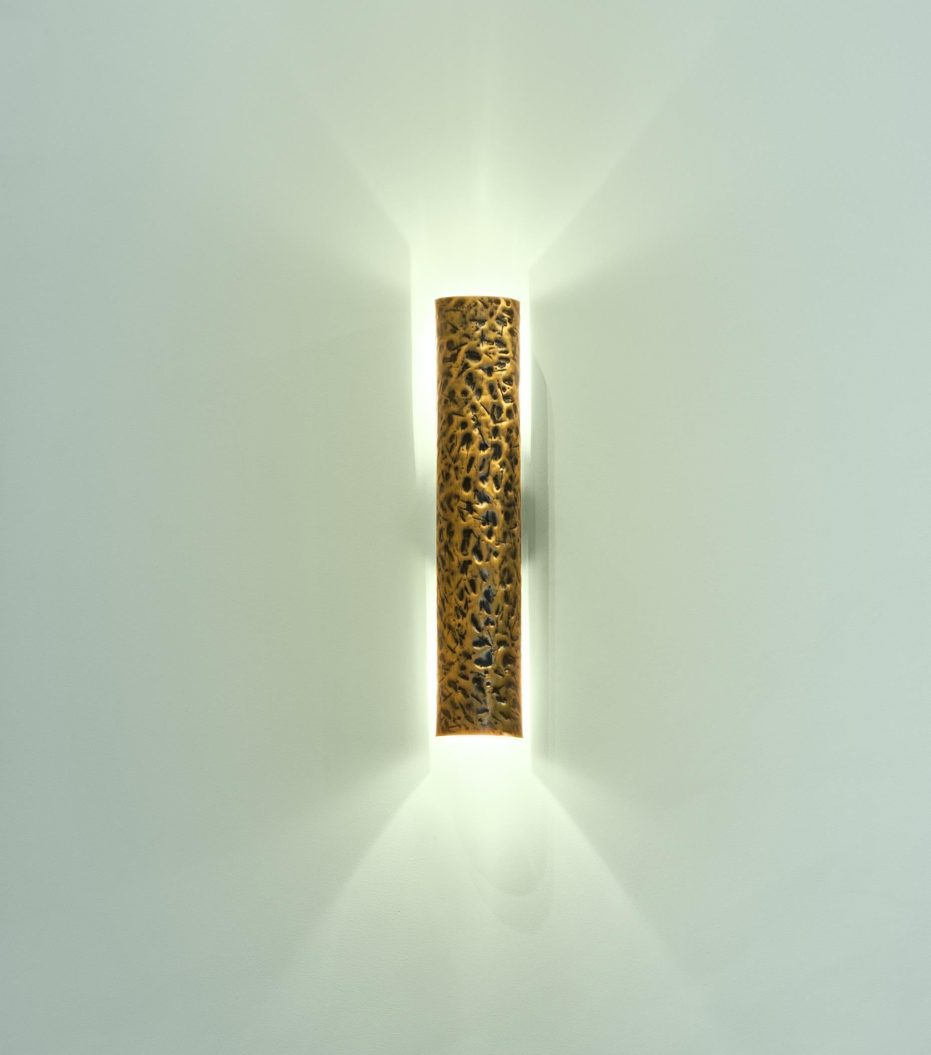 Modern Tree Branches Wall Lamp, Hammered Steel, InsidherLand by Joana Santos Barbosa For Sale