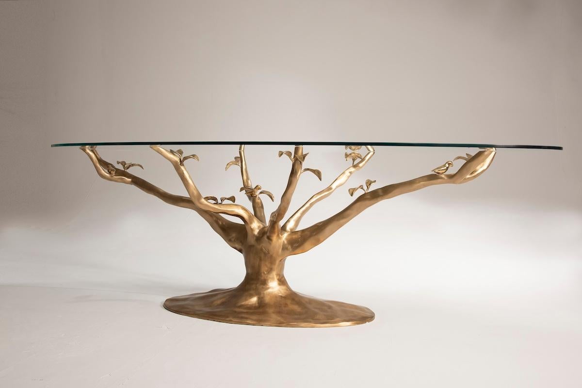table sculpture en laiton 