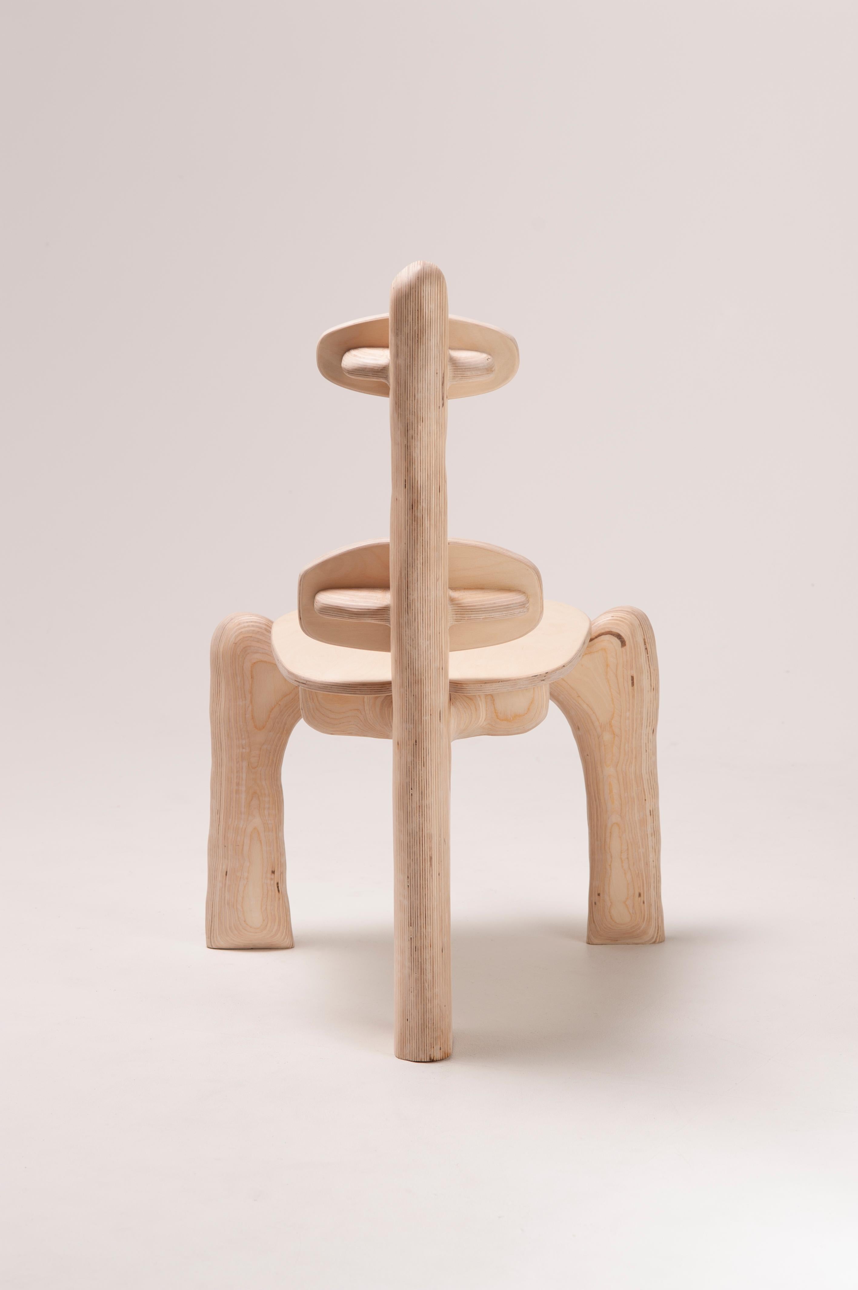 Primitivo Tree Chair 2 - Sedia laterale scultorea post-moderna realizzata a mano in vendita