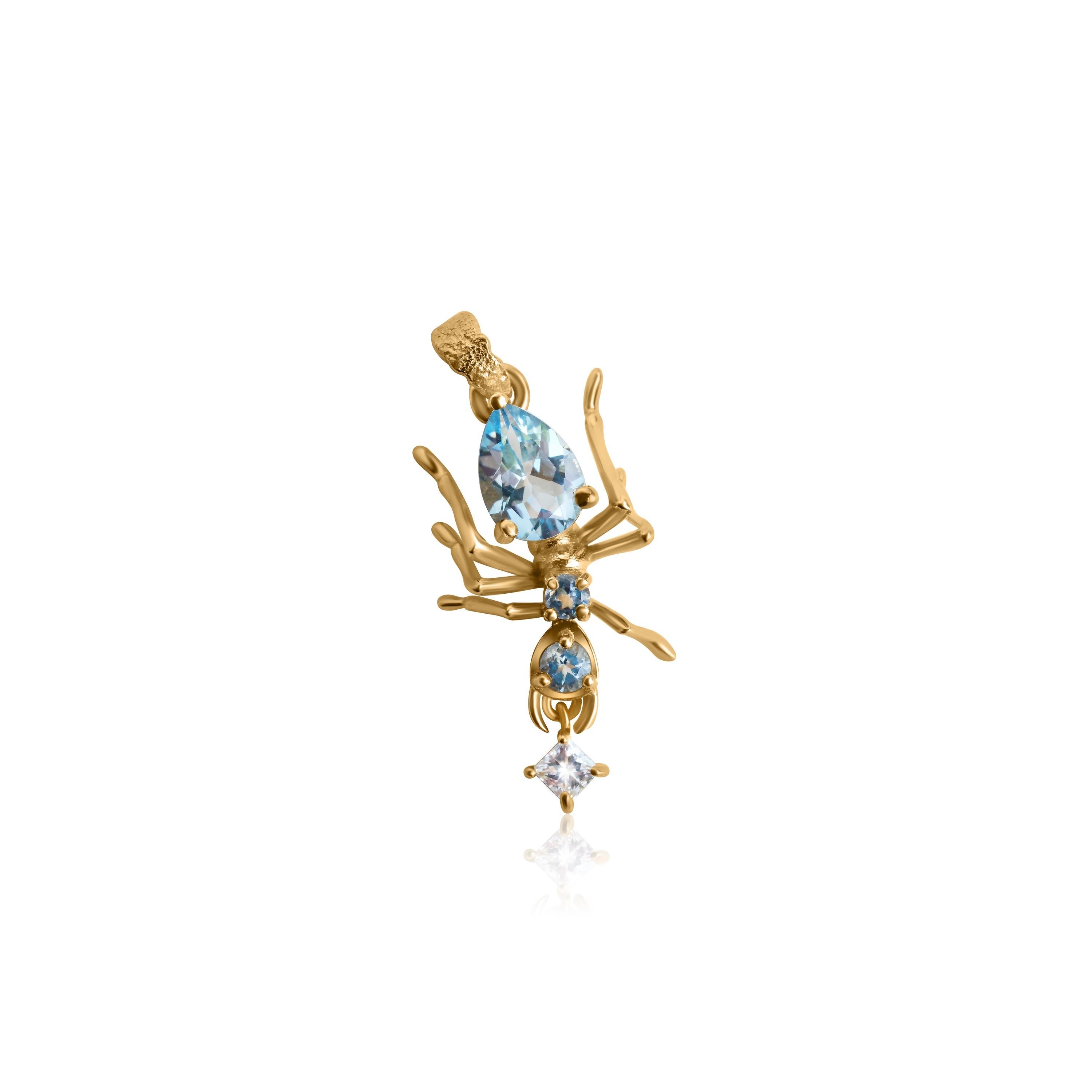Taglio a goccia Ciondolo a forma di albero in oro giallo 14K Vermeil Ciondoli scultorei in oro giallo Kokoro in vendita