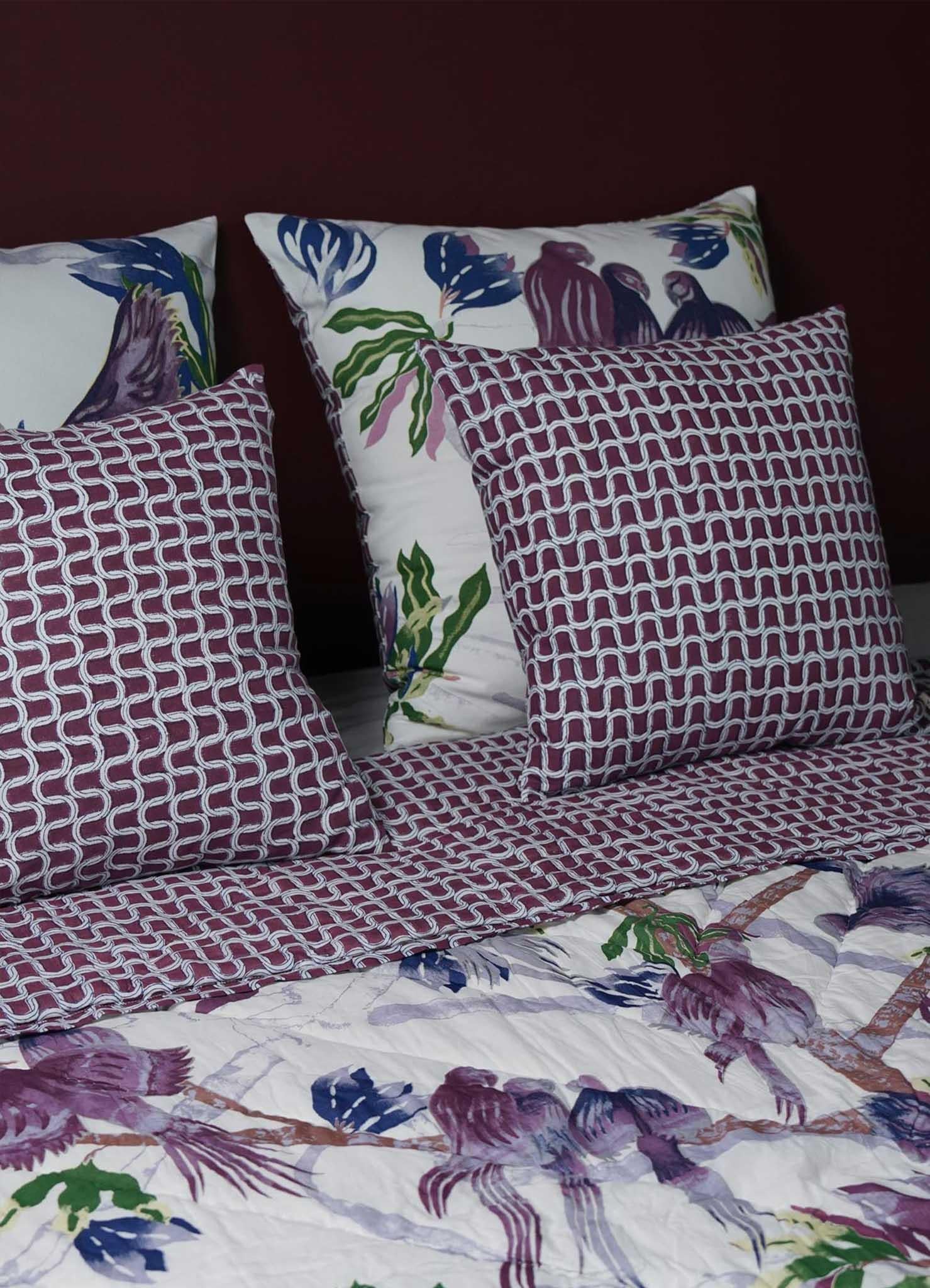 Contemporary Tree Full of Parrots Multicolour Cushion Cover 24