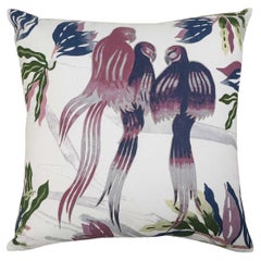 Tree Full of Parrots Multicolour Cushion Cover 24"x24", Viya By Vikram Goyal