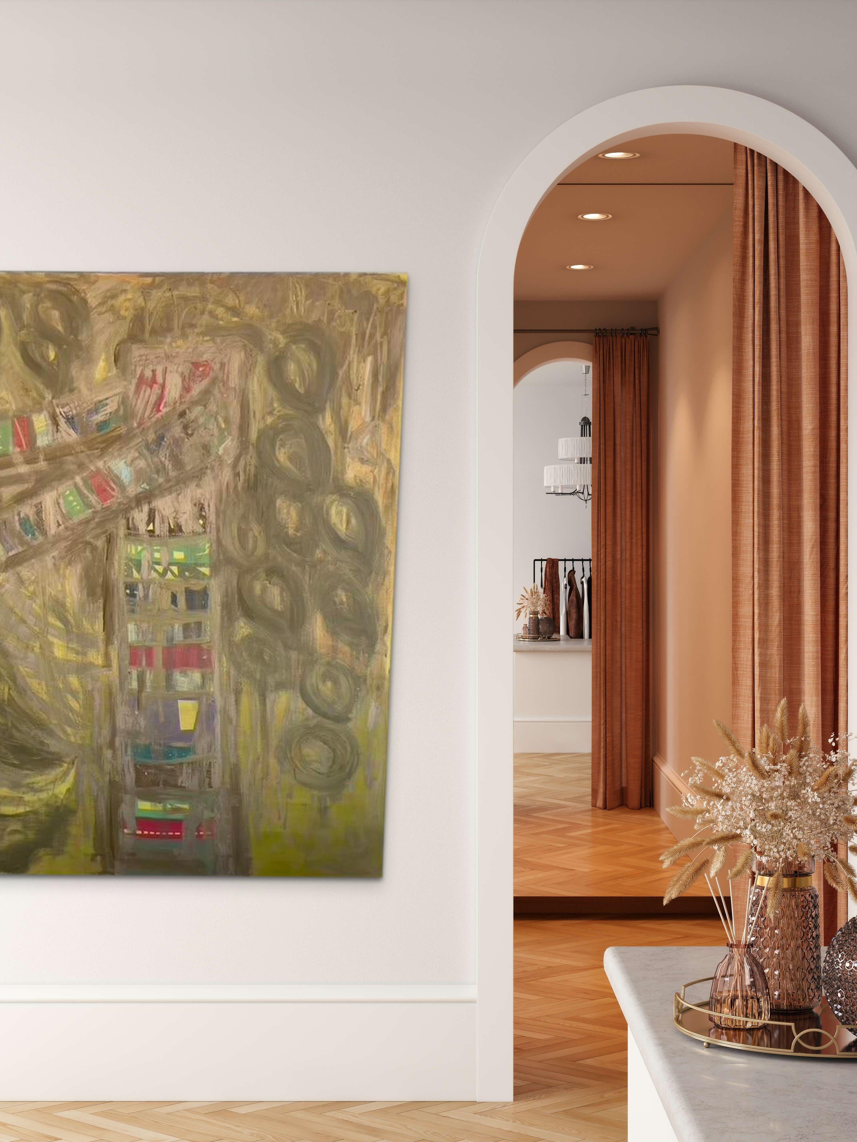 XXIe siècle et contemporain Peinture à l'huile expressionniste abstraite contemporaine « Tree II » en vente