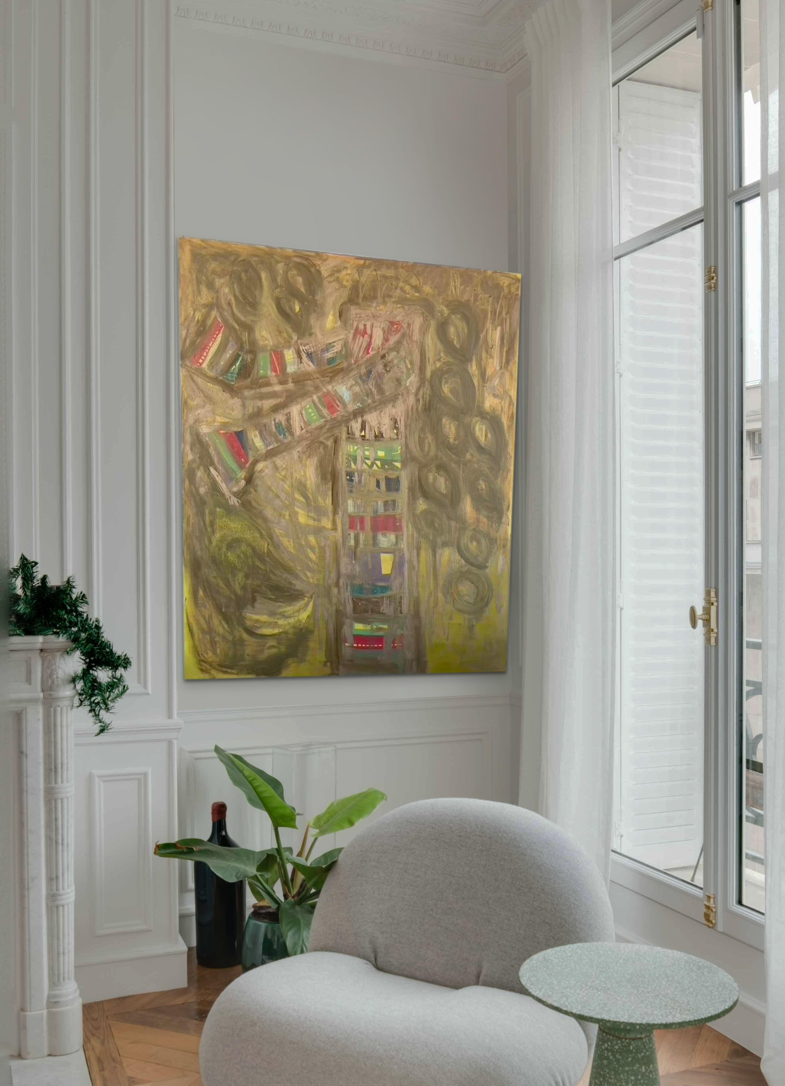 Zeitgenössisches abstrakt-expressionistisches Ölgemälde „Baum II“ (Farbe) im Angebot