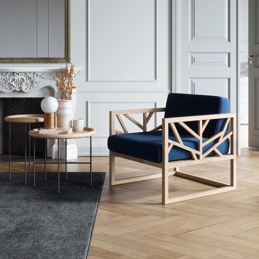 Silla de salón en forma de árbol con estructura de madera maciza en venta 3