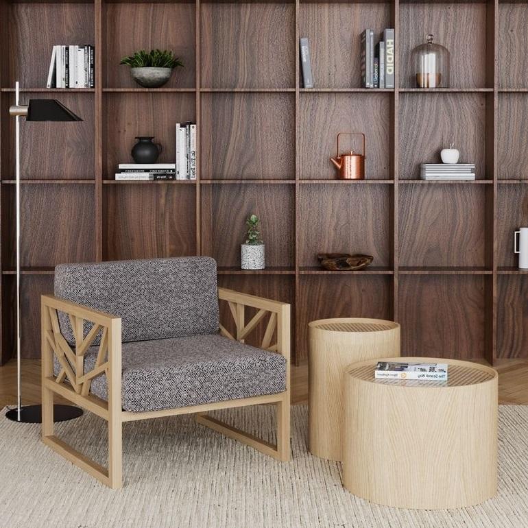 Loungesessel in Baumform mit Struktur aus Massivholz im Angebot 4
