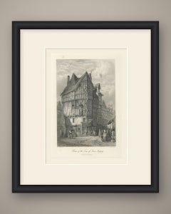 Tree of Jesse House, Joigny, Antique Steel Engraving after L.J. Wood, circa 1877