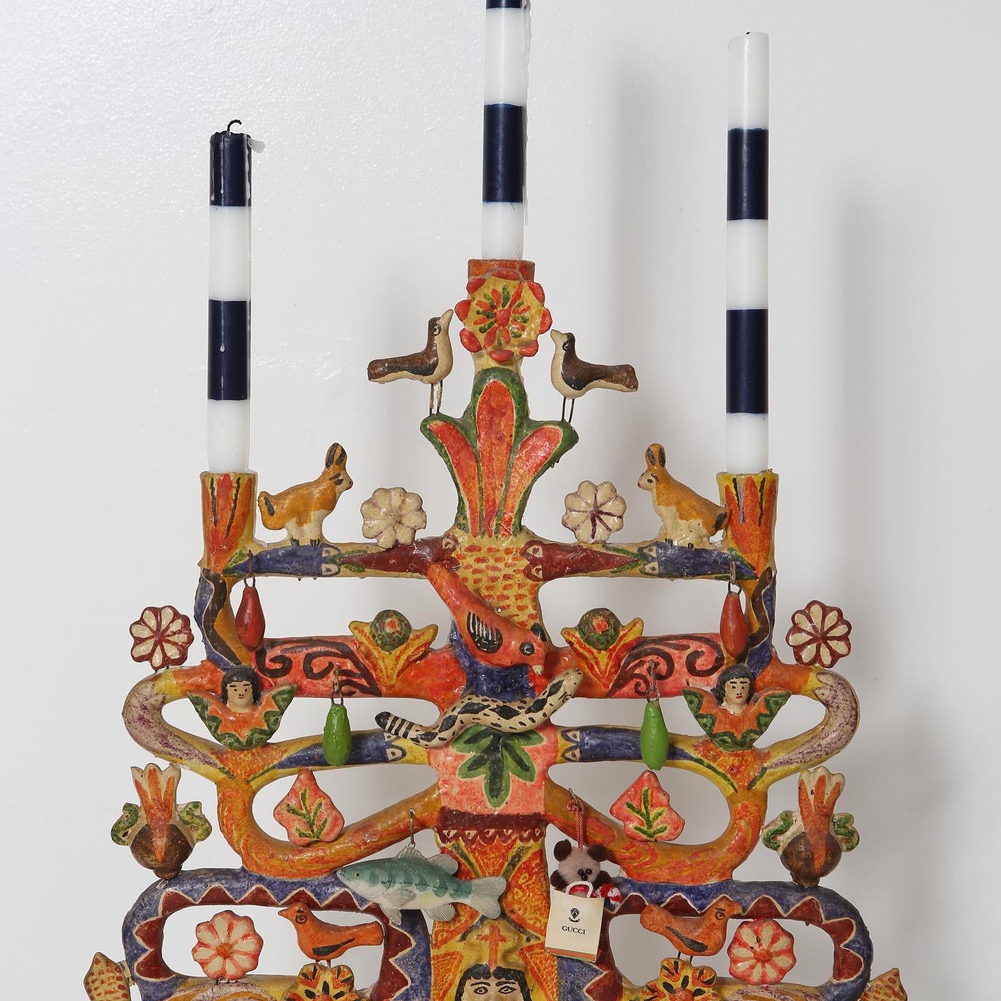 Mexican Tree of Life Candelabra by Aurelio Flores, 1960s