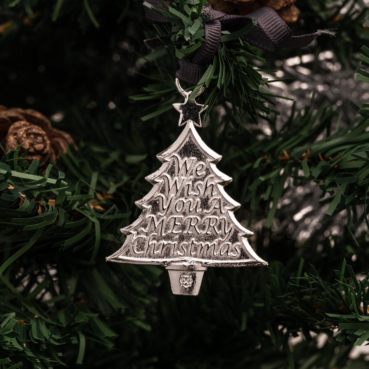 Women's or Men's Tree of Life Christmas Decoration Set In Silver For Sale