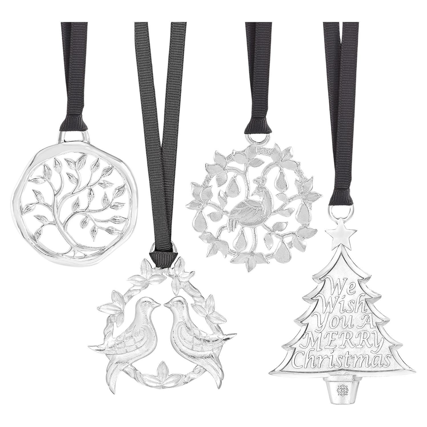 Tree of Life Christmas Decoration Set In Silver For Sale