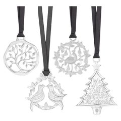 Tree of Life Christmas Decoration Set In Silver