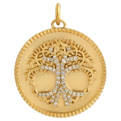 Pendentif en or jaune 14k avec diamant Tree Of Life