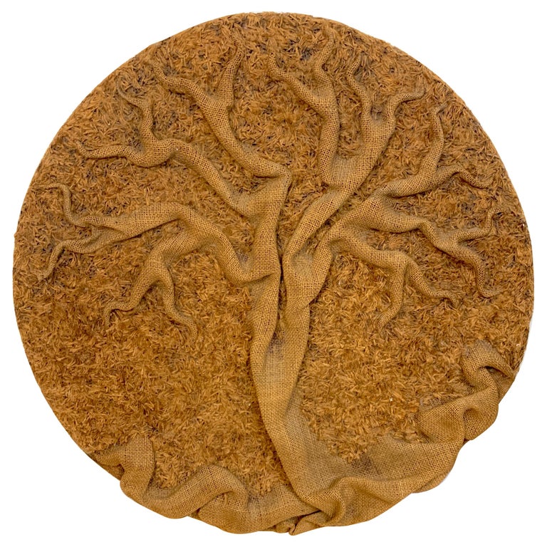 'Tree of Life' Fiber Art Wall Plaque by N. Brott, 1980 For Sale