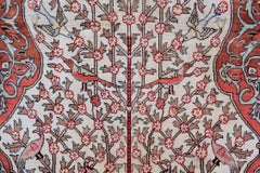 Tree of Life Hereke Silk Rugs, Oriental Rug, Handmade Carpet Rugs for Sale