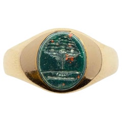 Baum des Lebens Intaglio-Signet-Ring Eidechse