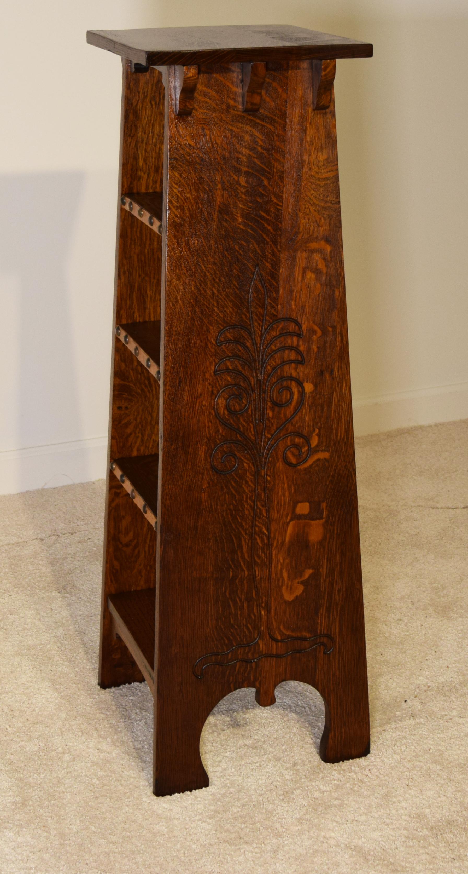 Tree of Life Magazine stand by Gustav Stickley 1