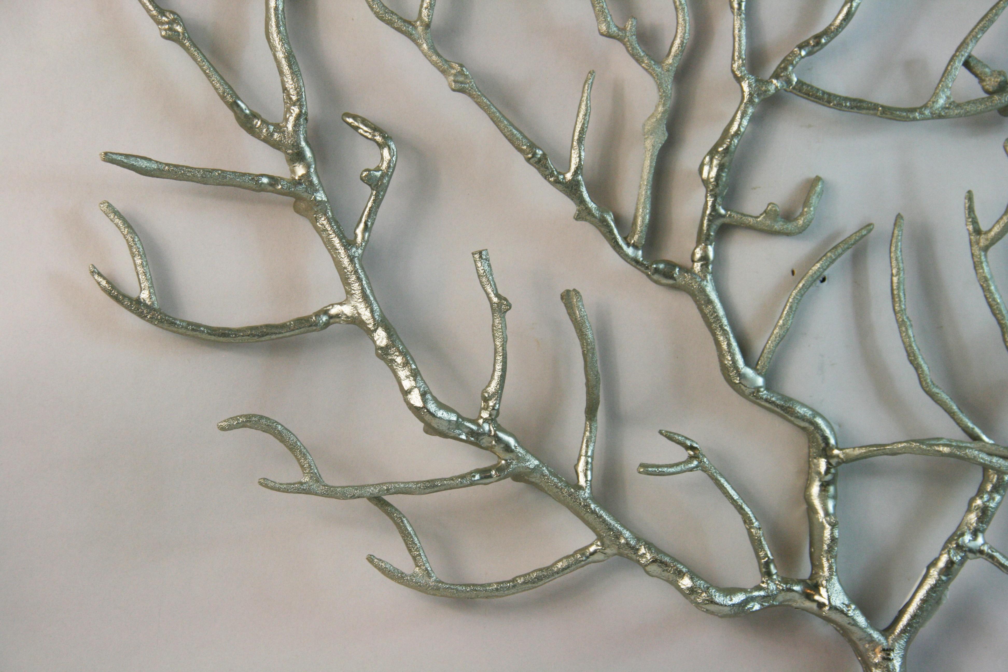 Scultura da parete argentata dell'Albero della Vita (2 disponibili) in vendita 1