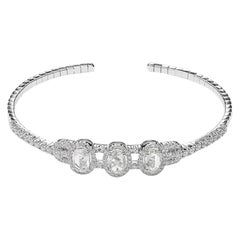 Brazalete de diamantes talla rosa oval