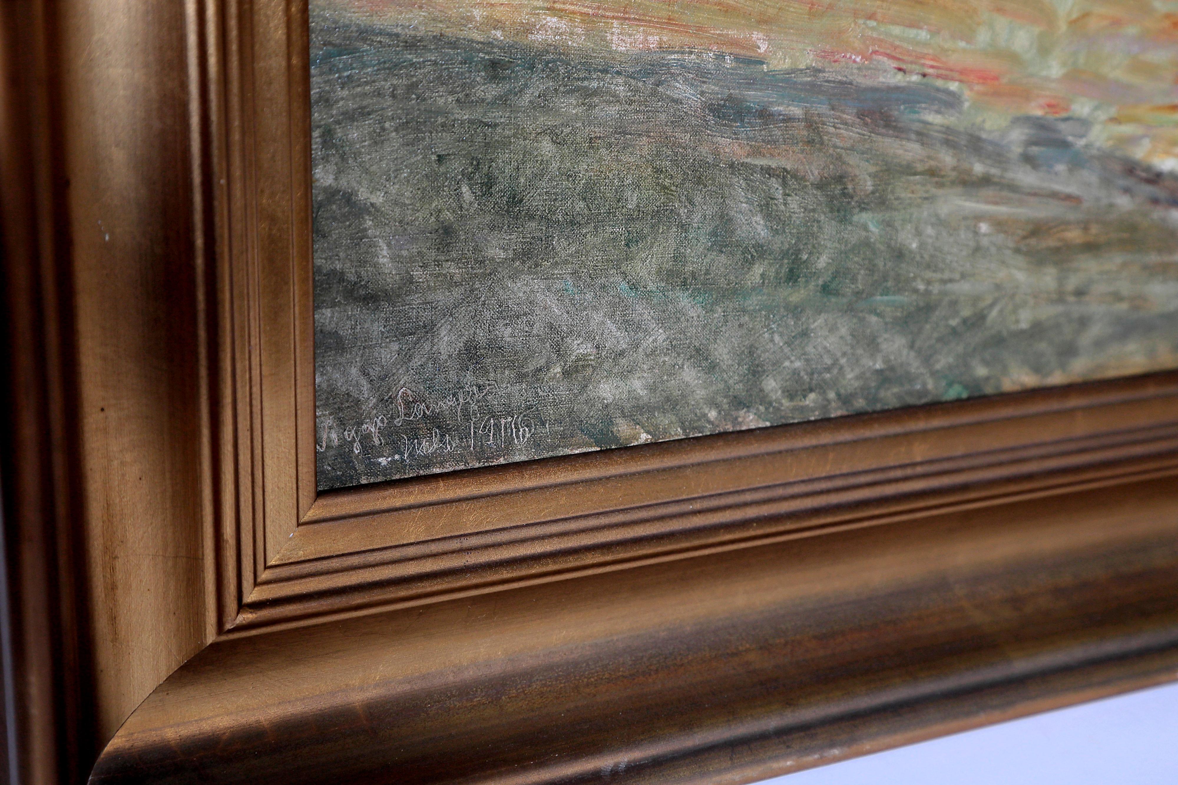Framed Landscape Painting by Danish Landscape Painter Viggo Langer (1860-1942) 3