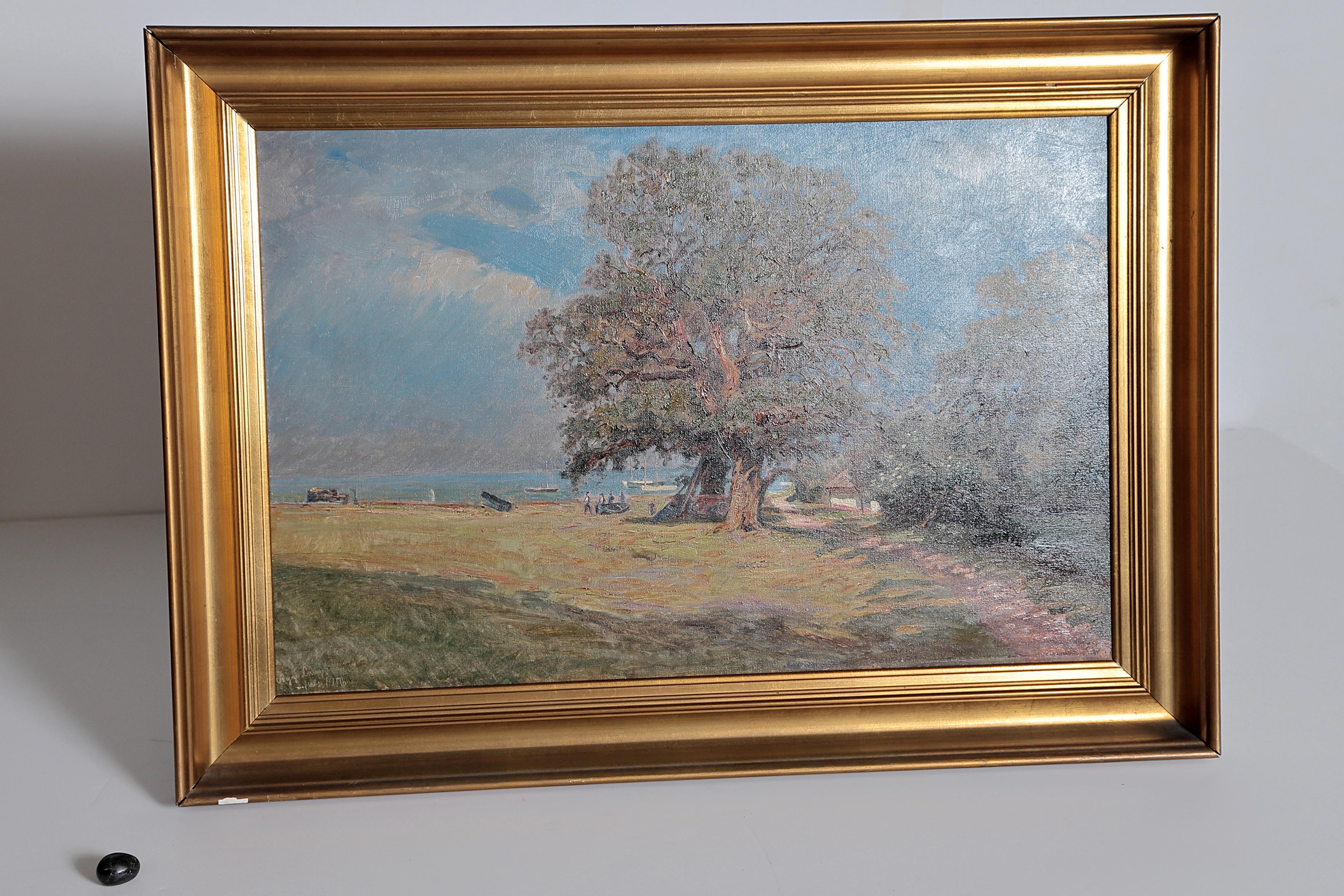 Framed Landscape Painting by Danish Landscape Painter Viggo Langer (1860-1942) 5