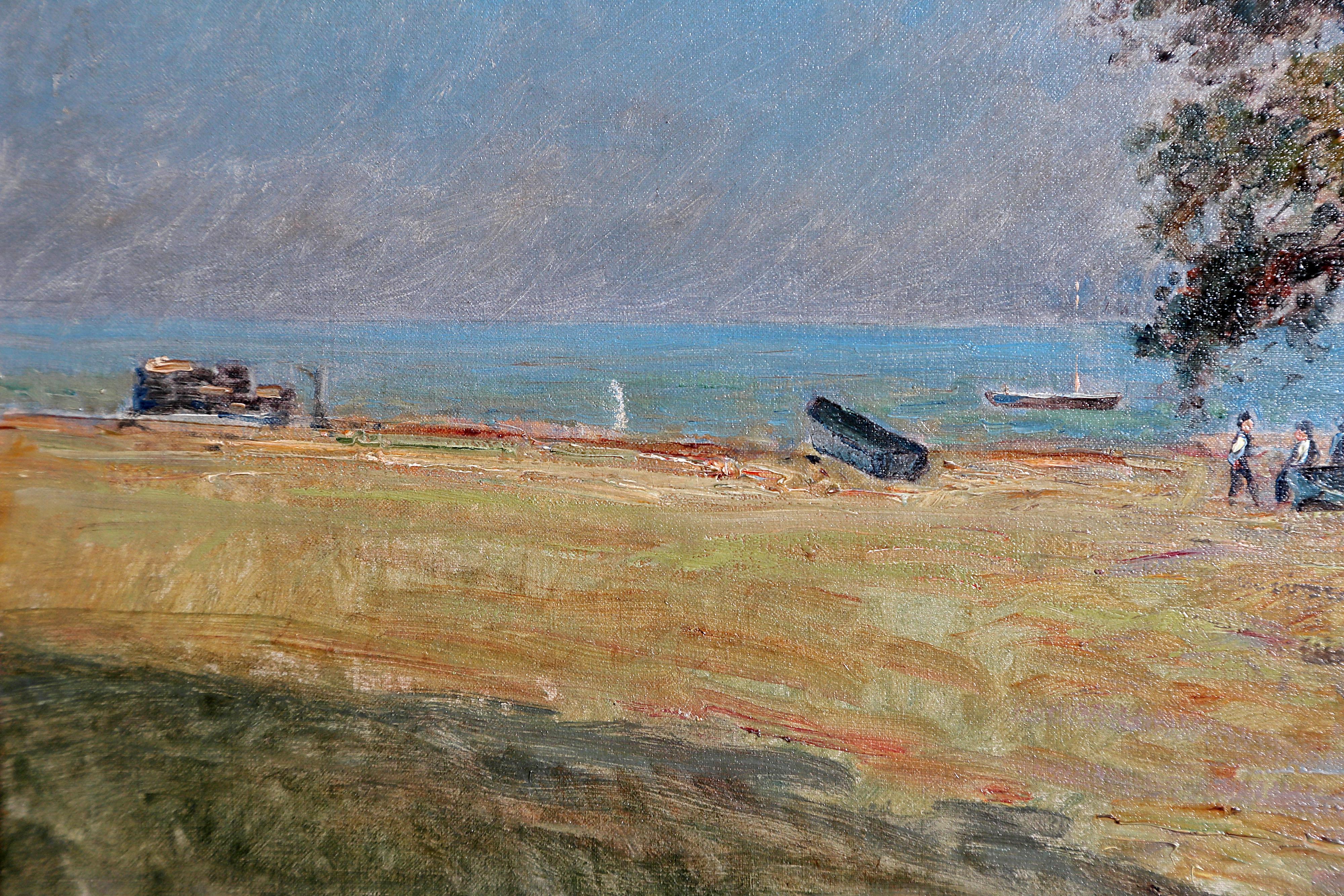 Gilt Framed Landscape Painting by Danish Landscape Painter Viggo Langer (1860-1942)