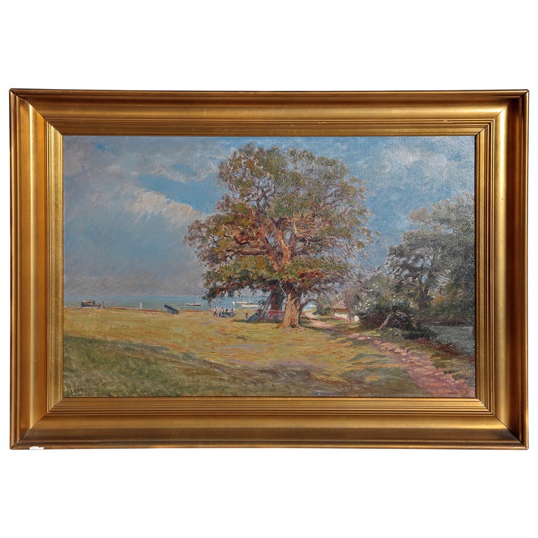 Framed Landscape Painting by Danish Landscape Painter Viggo Langer