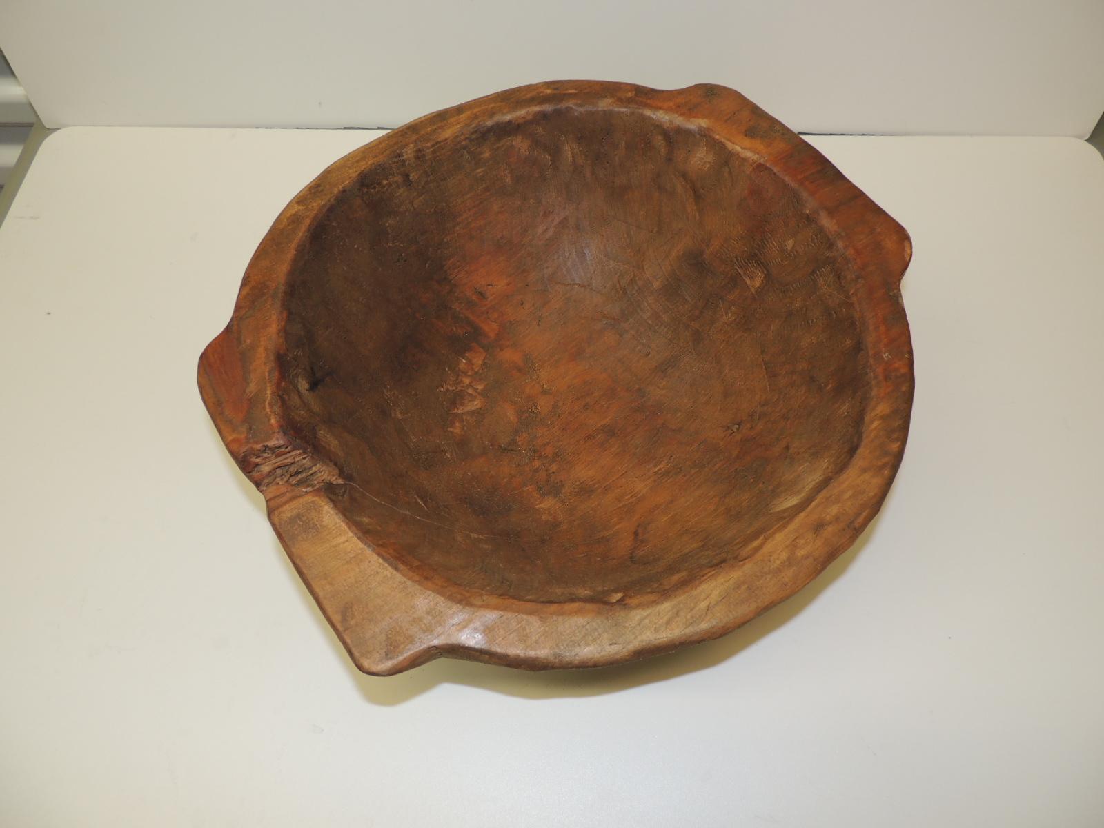 Tree root round hand carved rustic bowl.
Size: 14