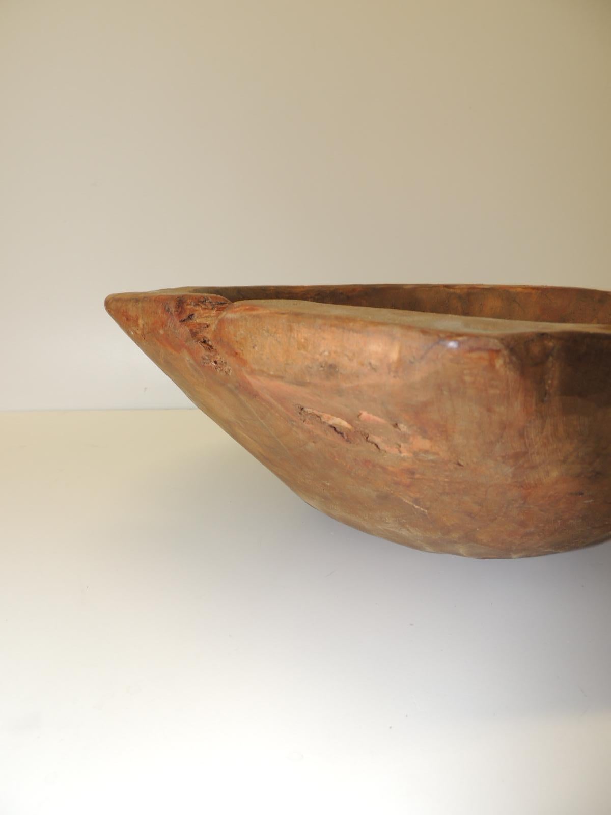 Balinese Tree Root Round Hand Carved Rustic Bowl